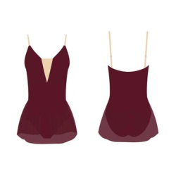 Gymo Dancewear Bale Mayosu Royal Etekli Bordo