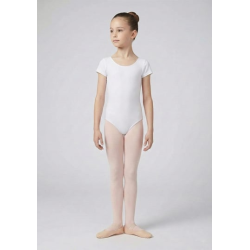 Gymo Dancewear Bale Mayosu Studio Basic Kısa Kol Beyaz
