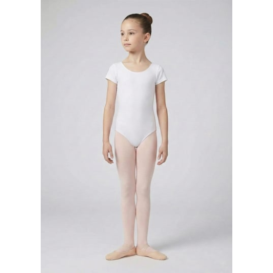 Gymo Dancewear Bale Mayosu Studio Basic Kısa Kol Beyaz