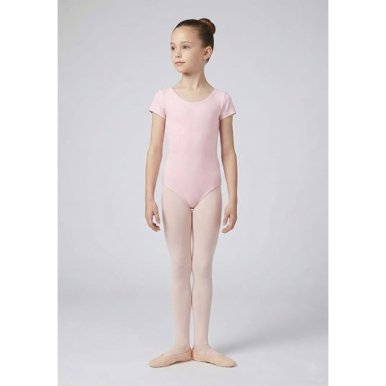 Gymo Dancewear Bale Mayosu Studio Basic Kısa Kol Koton Açık Pembe