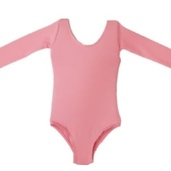 Gymo Dancewear Bale Mayosu Studio Basic Uzun Kol Koton Koyu Pembe