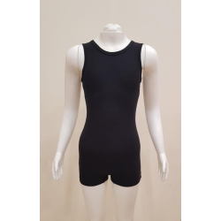 Gymo Dancewear Studio Basic Kısa Kol Koton Tulum Şort Siyah