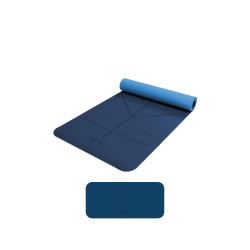 Gymo Hizalamalı 6mm TPE Yoga Matı Pilates Minderi Diz Dirsek Koruyucu Matlı Set Mavi