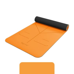 Gymo Hizalamalı 6mm TPE Yoga Matı Pilates Minderi Diz Dirsek Koruyucu Matlı Set Turuncu