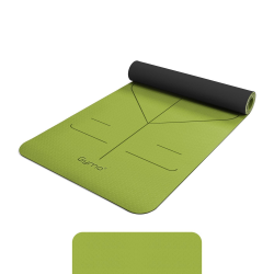 Gymo Hizalamalı 6mm TPE Yoga Matı Pilates Minderi Diz Dirsek Koruyucu Matlı Set Yeşil