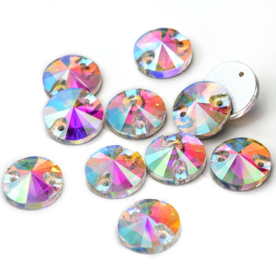 Gymo Premium Dikme Kristal Round Rivoli 10mm Crystal AB 72 Ad.