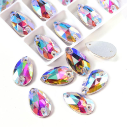 Gymo Premium Dikme Kristal Teardrop 10*14mm Crystal AB 36 Ad.