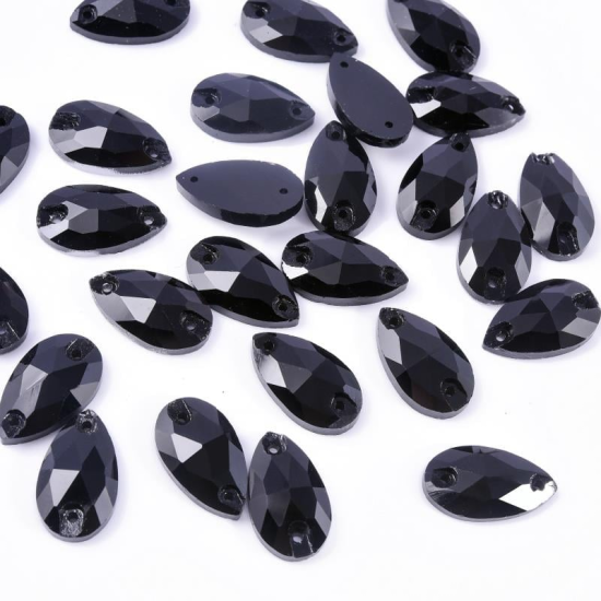 Gymo Premium Dikme Kristal Teardrop 10.5*18mm P02 Black 28 Ad.