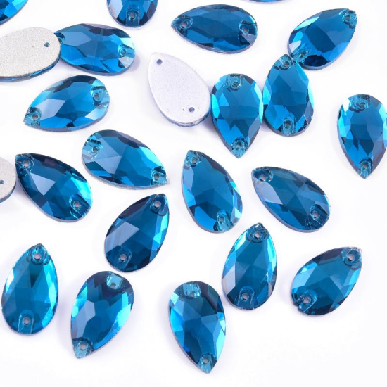 Gymo Premium Dikme Kristal Teardrop 10.5*18mm P15 Capri Blue 28 Ad.