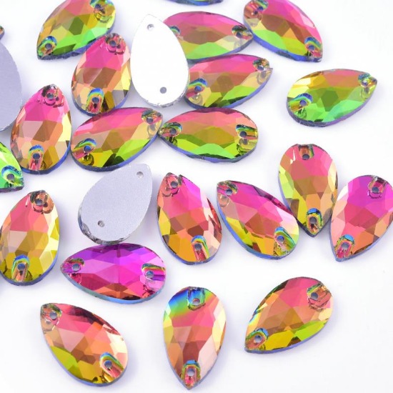 Gymo Premium Dikme Kristal Teardrop 10.5*18mm P35 Rainbow 28 Ad.