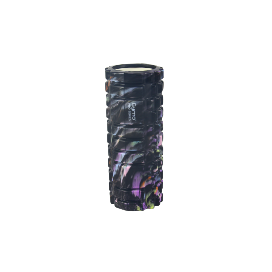 Gymo Pro Series Cloudy Marble Foam Roller Pilates Masaj Rulosu Siyah