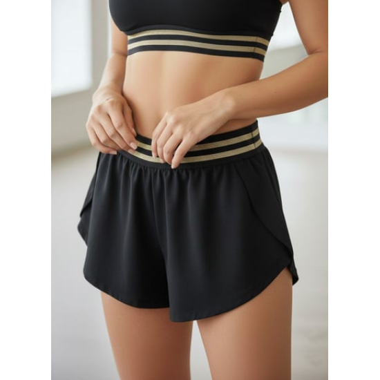 Gymo Sports Black Line Şort Siyah