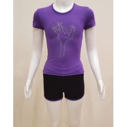 Gymo Sports Dansçı Kız Micro T-Shirt Mor