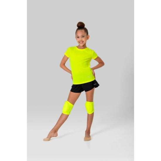 Gymo Sports İçlikli Paraşüt Şort Siyah x Fosforlu Sarı