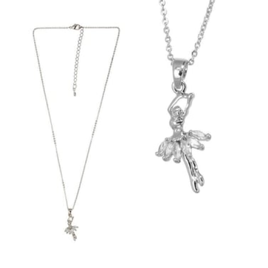 Taşlı Balerin Kolye Beyaz GRDB32311-1-1