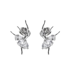 Taşlı Balerin Küpe Beyaz GRDB30198-1