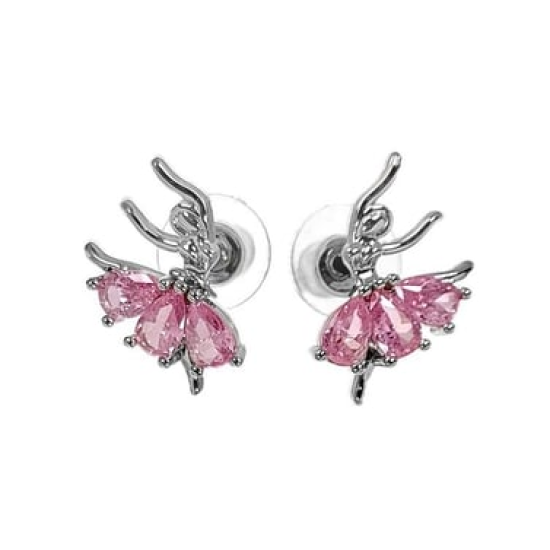 Taşlı Balerin Küpe Pembe GRDB30198-2